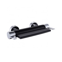 Luxury double lever shower mixer matte black wall mounted bathroom faucet